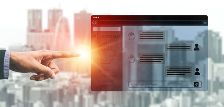 AI chatbot using prompt engineering and LLM deep learning delivers explainable generative AI for smarter, more efficient business support. Vouchの写真素材