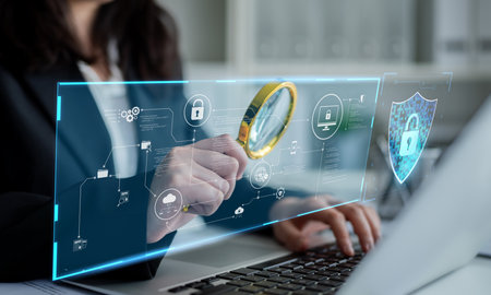 Cyber security protects against breaches, hacks, and network attacks using strong infrastructure and proactive digital defense strategies. Latchの写真素材