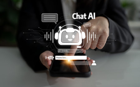 AI assistant with LLM, big data, machine learning, and generative AI powers prompt engineering and supports agentic AI for advanced business applications. Latchの写真素材