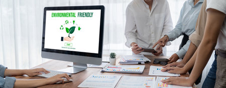Green business transformation for brisk corporate business to thank green marketing strategyの写真素材