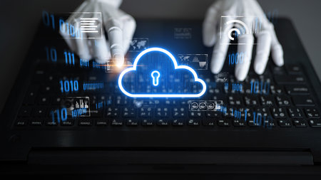 AI artificial intelligence optimizes cloud infrastructure with virtual assistants and intelligent automation, improving scalability, security, and digital business continuity. Latchの写真素材