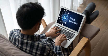 Generative AI virtual assistant tools for prompt engineer and user for ease of engage artificial intelligence AI technology help people to work with generative AI functions by prompting the AI snuglyの写真素材