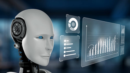 AI boosts people networking with artificial intelligence insights, virtual assistant introductions, and AI-enhanced digital business engagement. Kernelの写真素材
