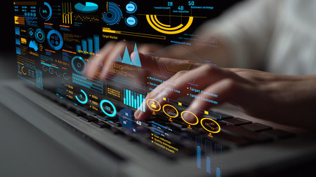 Data analytics and big data strategy for real-time analytics, predictive data modeling, business intelligence analytics, and data-driven decision-making in modern digital businesses. Thunkの写真素材