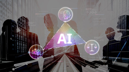 AI Assistant Brain Processor with LLM Technology, Big Data, Machine Learning, Generative AI for Business Support, Future Agentic AI Technology and Artificial Intelligence Prompt Engineering. Muxerの写真素材