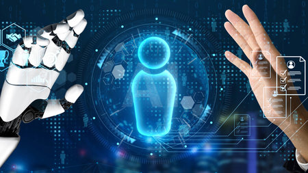 Digital recruitment and online hiring, virtual headhunting, smart recruitment platforms, talent acquisition solutions, and digital HR tools for modern workforce management. Muxerの写真素材