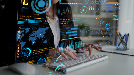 Data analytics and big data strategy for real-time analytics, predictive data modeling, business intelligence analytics, and data-driven decision-making in modern digital businesses. Thunkの写真素材