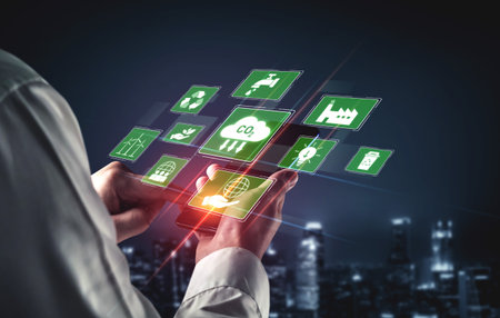 ESG concept integrates environmental, social, and governance practices to promote sustainability, responsibility, and ethical business development Vouchの写真素材