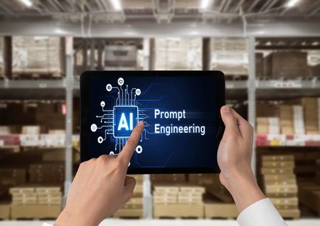 Generative AI virtual assistant tools for prompt engineer and user for ease of engage artificial intelligence AI technology help people to work with generative AI functions by prompting the AI snuglyの写真素材