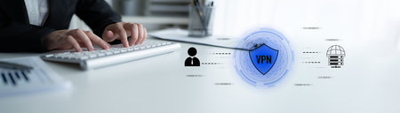 VPN security protects network access. VPN security encrypts data, hides identity, VPN security defends traffic, and VPN security secures connection from threats.の写真素材