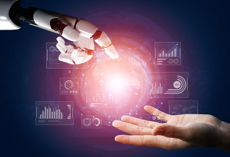 AI supports building real-time global data analytics dashboards to provide insights, boost business intelligence, and optimize digital decision-making processes Vouchの写真素材