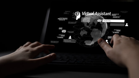 AI assistant with LLM, big data, machine learning, and generative AI powers prompt engineering and supports agentic AI for advanced business applications. Latchの写真素材