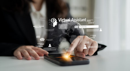 AI assistant with LLM, big data, machine learning, and generative AI powers prompt engineering and supports agentic AI for advanced business applications. Latchの写真素材
