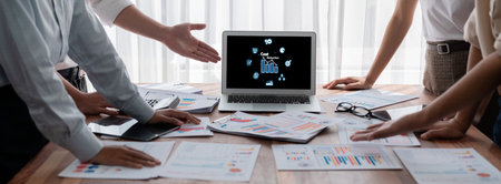 Cost reduction, cost saving concept shown on computer screen brisk, corporate business efficiently save cost and company resources by reduction of unnecessary expensesの写真素材