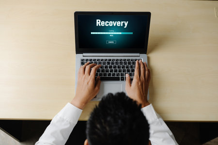 data backup restoration recovery restore data from cloud storage snugly and provide planned network reserve business dataの写真素材