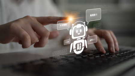 AI chatbot using prompt engineering and LLM deep learning delivers explainable generative AI for smarter, more efficient business support. Latchの写真素材