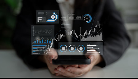 Sales data analysis dashboard showing performance, trends, and insights. Sales data tracks growth,...