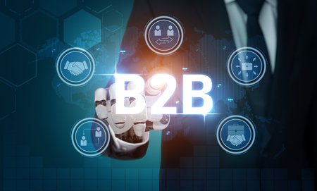 AI artificial intelligence enhances B2B strategy with smart tools and virtual assistants to optimize...