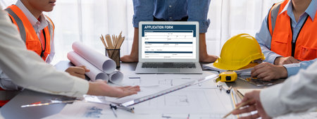 Online application form for brisk registration on the internet websiteの写真素材