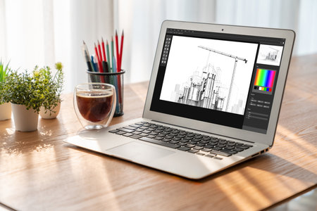 Architectural design modish software application for architect business and professional designerの写真素材