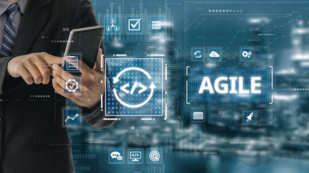 Agile project management using teams and agile planning for agile development. Agile enables flexibility, collaboration, and continuous improvement across modern workflows. Muxerの写真素材