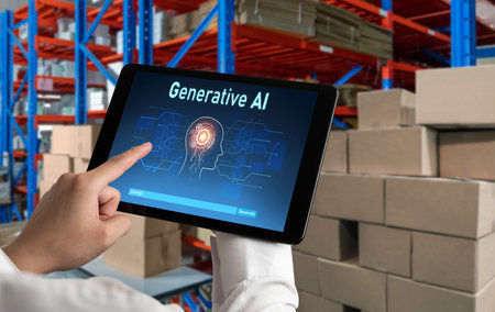 Generative AI virtual assistant tools for prompt engineer and user for ease of engage artificial intelligence AI technology help people to work with generative AI functions by prompting the AI snuglyの写真素材