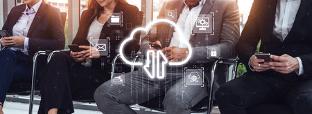 Cloud computing enables digital growth with secure data storage, scalable infrastructure, and strategic cloud-based business solutions. Vouchの写真素材