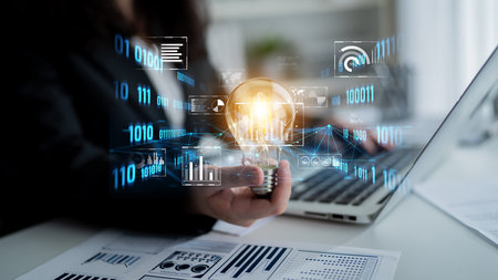 Big data and analytics support real-time insights, predictive modeling, and data-driven decisions for business intelligence and growth. Latchの写真素材