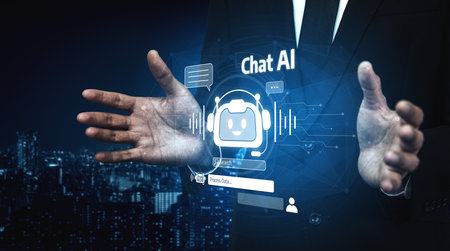 AI assistant with LLM, big data, machine learning, and generative AI powers prompt engineering and supports agentic AI for advanced business applications. Vouchの写真素材