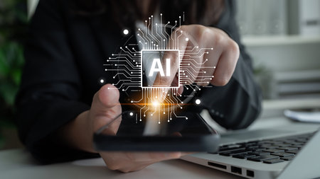AI assistant with LLM, big data, machine learning, and generative AI powers prompt engineering and supports agentic AI for advanced business applications. Latchの写真素材