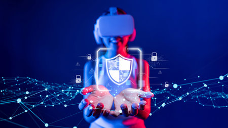Business person explore the core of cyber security. Delve into cyber protection methods, cyber threats, and bolster cyber security stance. Essential for navigating the cyber security age EIDEの写真素材