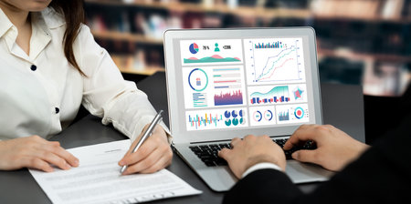 Business data dashboard provide brisk business intelligence analytic for marketing strategy planningの写真素材