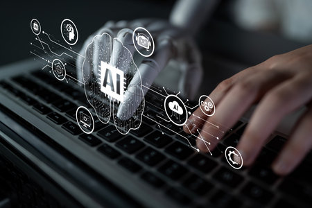 AI Assistant Brain Processor with LLM Technology, Big Data, Machine Learning, Generative AI for Business Support, Future Agentic AI Technology and Artificial Intelligence Prompt Engineering. Latchの写真素材
