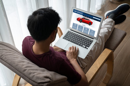 Car service website for online booking repair automobile garage technology snuglyの写真素材