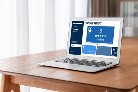 Customer experience and review analysis by modish computer software for corporate businessの写真素材