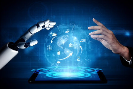 AI managing digital payment network, verifying transactions, enhancing security, and processing...