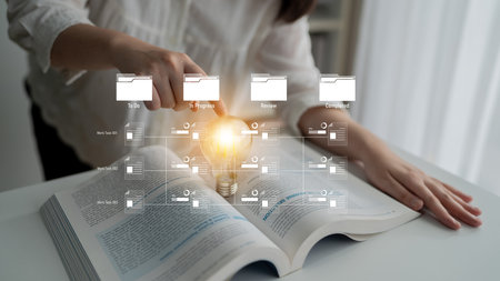 Task workflow system showing document progress through stages. Task tracking improves productivity,...