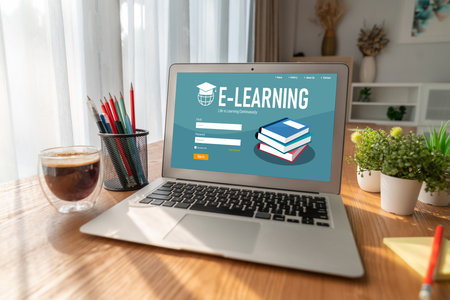 E-learning website with modish sofware for student to study online on the internet network