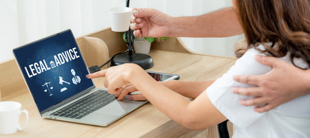 Smart legal advice website for people searching for brisk law knowledge in digital device screen...