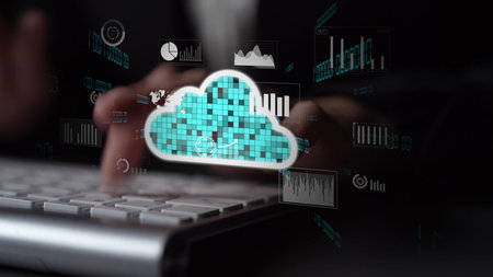 Cloud computing, cloud strategy, and cloud technology transforming digital infrastructure with...
