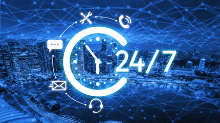 24-hour customer support via help desk, live chat, and online services ensures technical assistance...