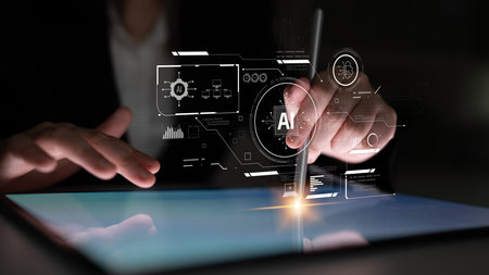 AI interface showing how artificial intelligence powers systems. AI Artificial intelligence...