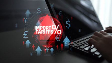 Global Import Tariffs and Tax Impact on International Trade with Currency Symbols and Financial...