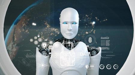 AI artificial intelligence strengthens cybersecurity with intelligent threat detection, virtual...