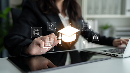 Online learning system combining digital education, e-learning, and virtual classroom to enhance...