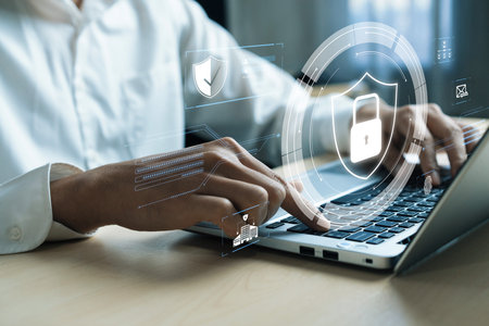 Business person explore the core of cyber security. Delve into cyber protection methods, cyber...
