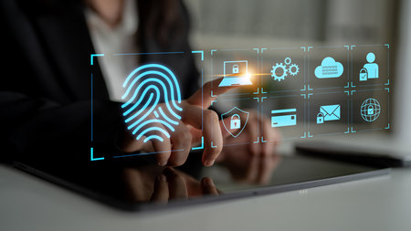 System for safeguarding digital identity using fingerprint authentication, encryption, and secure...