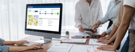 Delivery tracking system for e-commerce and brisk online business to timely goods transportation and...