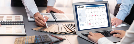 Calendar on computer software application for brisk schedule planning for personal organizer and...