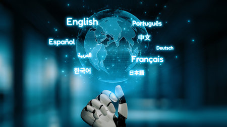 AI artificial intelligence bridges global language communication with multilingual virtual...